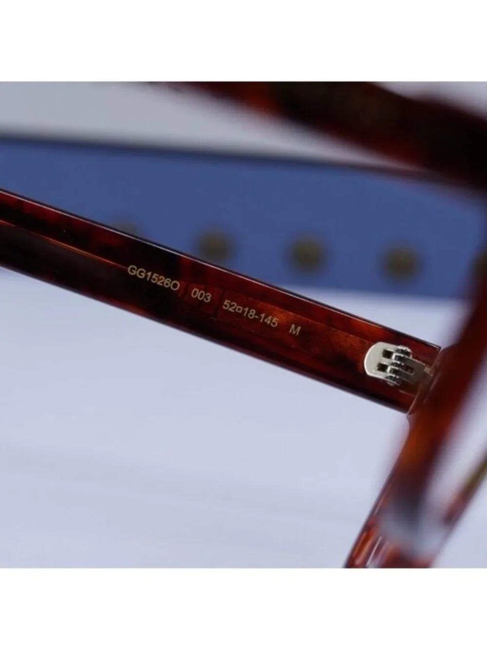 Gucci GG1526O 003 Square Eyeglasses Shiny Reddish Havana 52mm